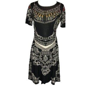 IVKO Black and White Floral Midi Dress